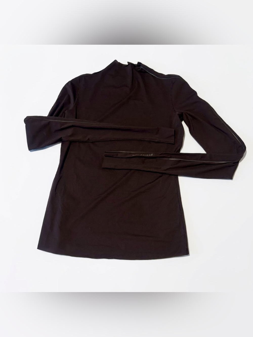 Nike x SKIMS Weightless Layers Mock Neck Long Sleeve Top Obsidian XS